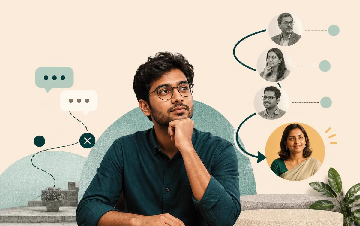 Mexybo Agentic AI mentor matching vs generic chatbot — illustration